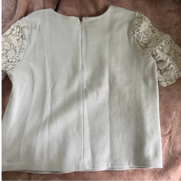 LOFT Cream Textured Top large - Picture 9 of 10